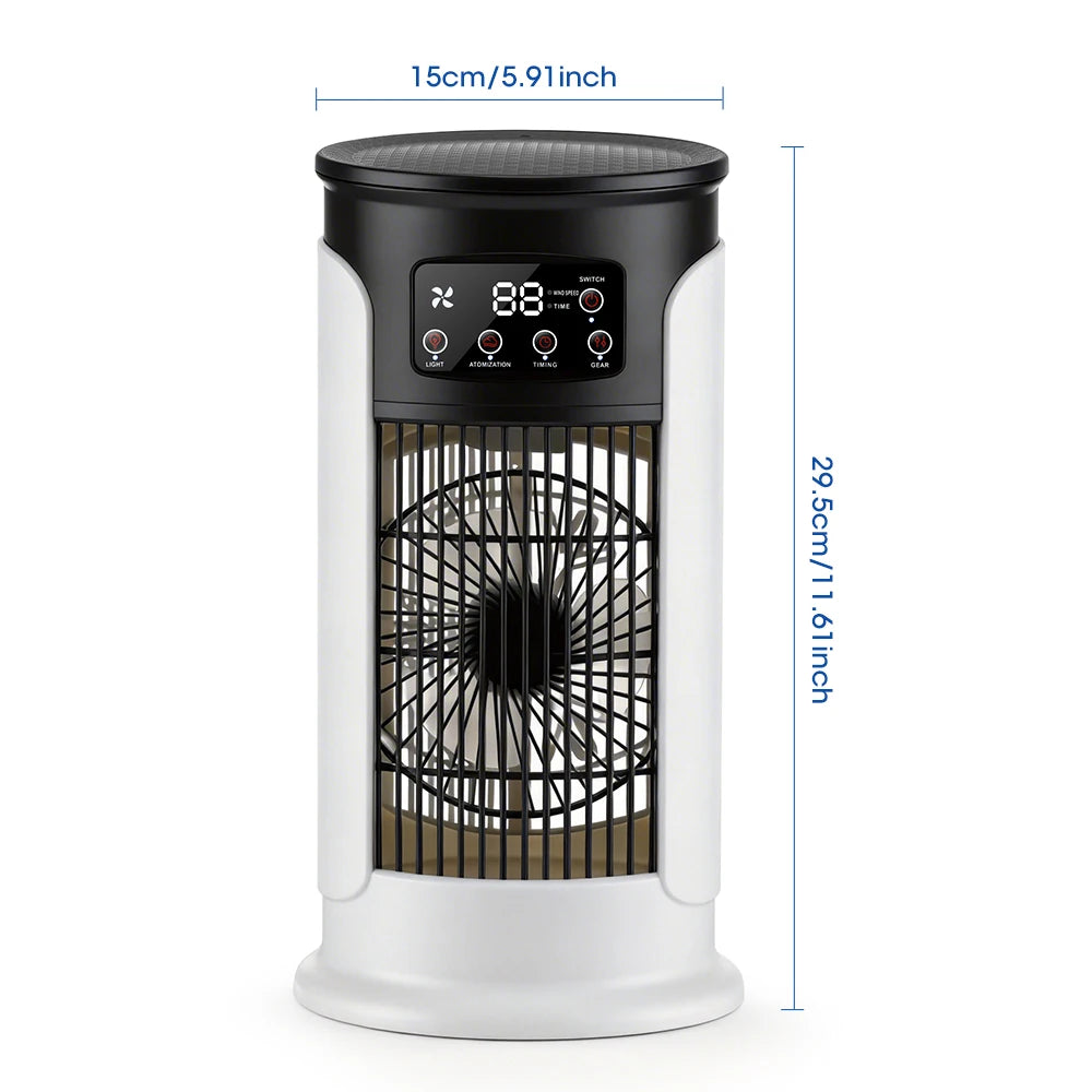 Desktop Air Conditioner Fan Portable Air Cooler Fan With LED Night Light Humidifier Mini Water & Ice Cooling Fan For Home Office