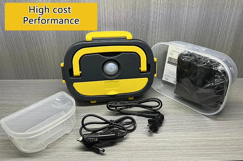 1.5L 60W Portable Electric Lunch Box,Leak Proof Design Car & Home Food Heater – Insulated Heated Lunch Container for Work Travel