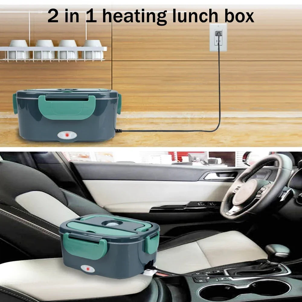 1.5L 60W Portable Electric Lunch Box,Leak Proof Design Car & Home Food Heater – Insulated Heated Lunch Container for Work Travel